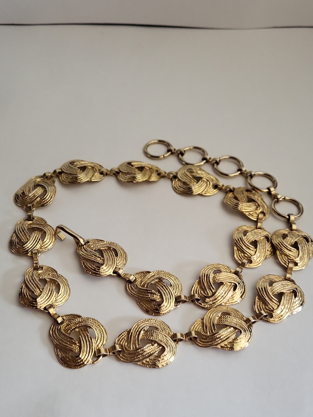 Gold-Tone Knotted Link Belt Necklace - Women Jewelry